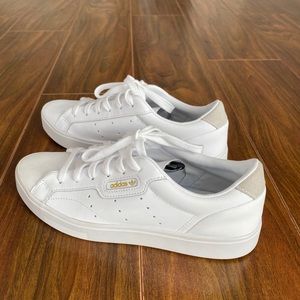 X SOLD X Adidas Sleek White Sneakers 7.5